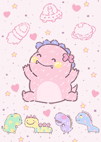 my little dinosaur in space pink