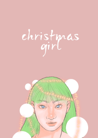 ピンク色のクリスマスガール