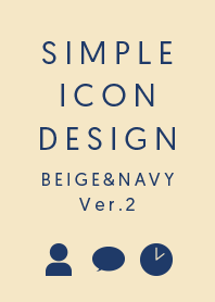 SIMPLE ICON DESIGN BEIGE&NAVY ver.2