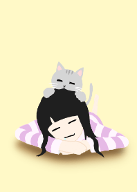 Nemuko and cat