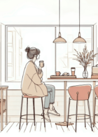 Cute Girl and Coffee V.41