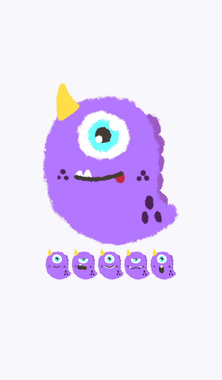Kawaii purple monster