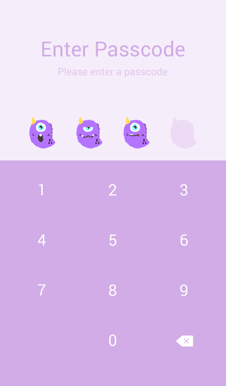 Kawaii purple monster