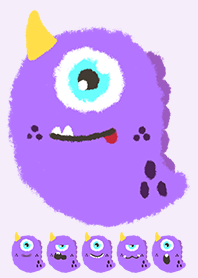 Kawaii purple monster