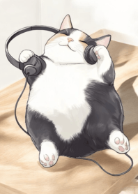 Cute fat cat round body_41