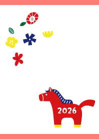 Smiling Horse01 on red