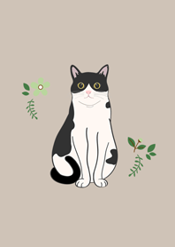花とかわいい猫（ミルクキャット）