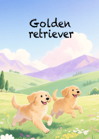 Pretty golden retriever Dog Theme