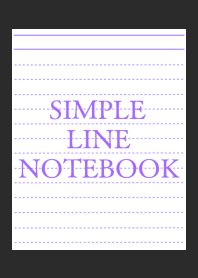 SIMPLE PURPLE LINE NOTEBOOKj-CHARCOAL