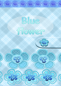Blue flower of blue check