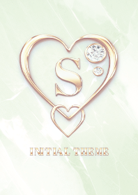 [ S ] Heart Charm & Initial  - Green