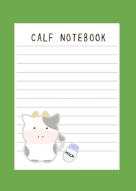 CALF NOTEBOOK-GREEN-YELLOW