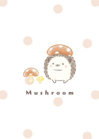 ハリネズミとキノコ -ブラウン- ドット