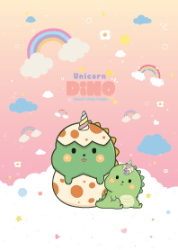Dino Unicorn Sky Rainbow Kawaii