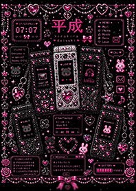 ✧平成ガラケー＊デコ電コレクション✧黒