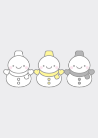 White yellow black: snowman trio theme