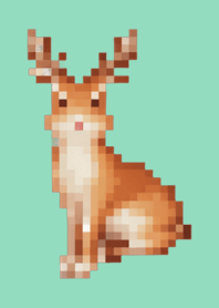 Deer Pixel Art Theme  Green 05
