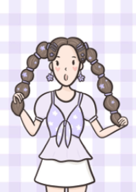 a girl : Purple Dress