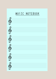 MUSIC COLOR NOTEBOOKj-LIGHT BLUE-BEIGE