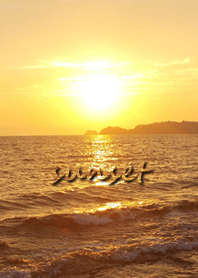 Twilight beach where overall luck rises