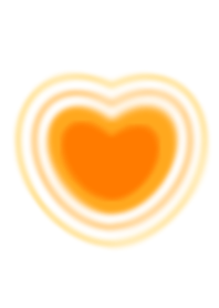 orange white heart cute