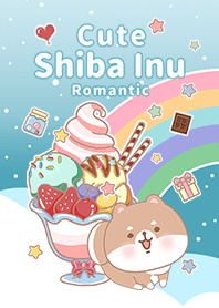 冰淇淋星空 可愛寶貝柴犬 浪漫漸層 藍色6