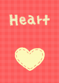 Heart in pink check
