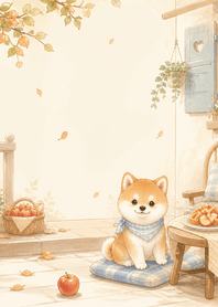 Apricot Shiba Apple Waffle Porch