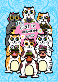 The Cat in the flowers land