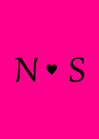 Initial "N & S" Vivid pink & black.