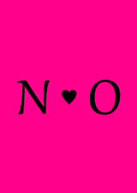 Initial "N & O" Vivid pink & black.