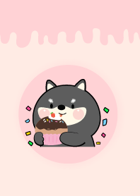 Simple Black Shiba Inu Love Sweet Theme