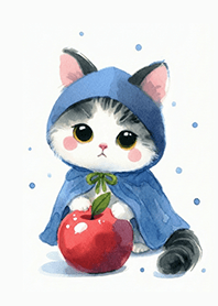 Little Cowboy Blue Hood & Apple Cat