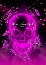 Skull neon Pink 蝶