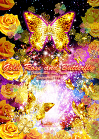 Fortune Gold Rose and  Butterfly