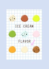 ICE CREAM FLAVOR GRAPH PAPER-BLUE GRAYj