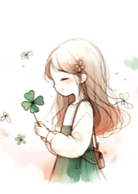 Cute Girl and a Clover V.17