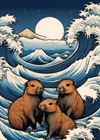 浮世絵 - 水豚 58b686