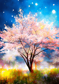 Beautiful night cherry blossoms#199