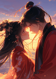 夕陽下の恩愛夫妻❤