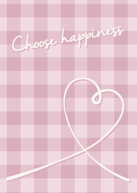 Gingham check dull pink