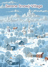 Serene Snowy Village