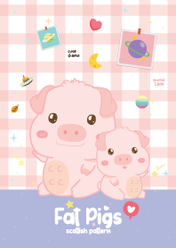 Fat Pigs Scottish Pattern Violet