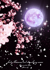 Cherry blossoms and Strawberry moon5