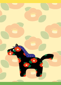 Camellia Horse on yellow