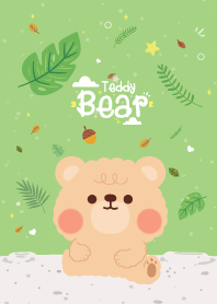 Teddy Bear Cute Forest Leaf Kawaii