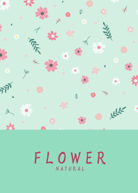 FLOWER MINT GREEN-NATURAL 24