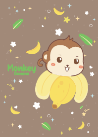 ลิงน้อย บานาน่า สีน้ำตาล