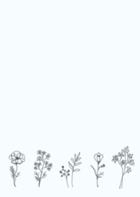 おとな　可愛い Flower / 水色