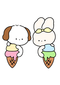 アイスクリーム(いぬとうさぎ)